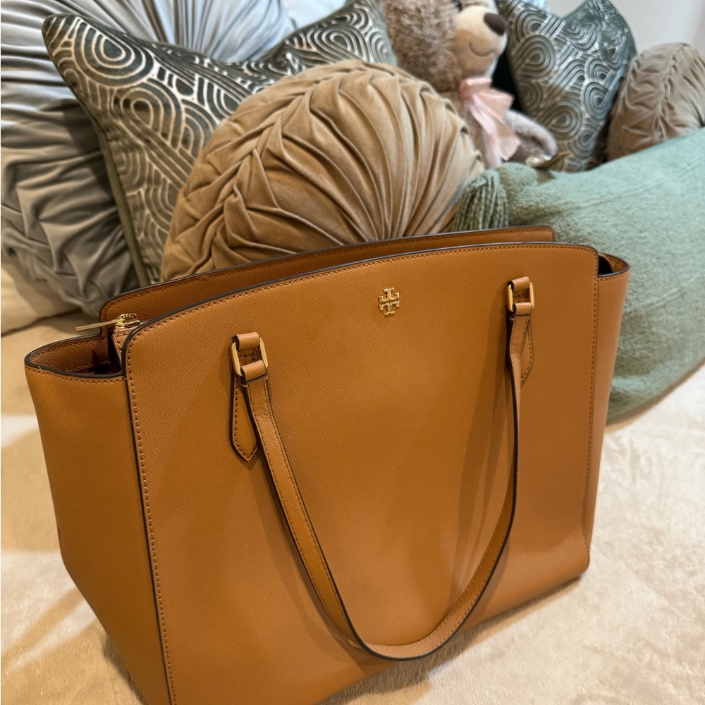 Tory Burch Camel Leather Tote